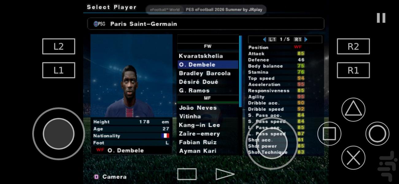 بازی فوتبال 26efootball غیر رسمی - Gameplay image of android game