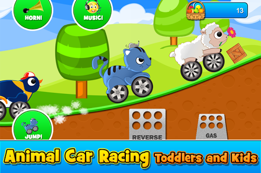 Animal Cars Kids Racing Game - Gameplay image of android game