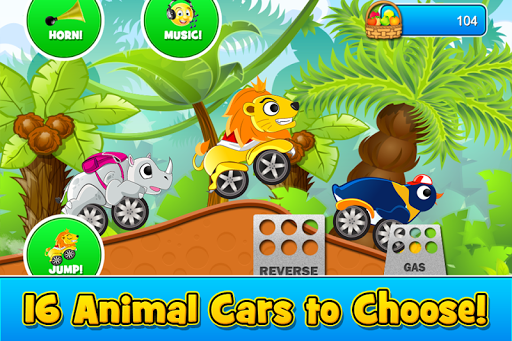 Animal Cars Kids Racing Game - Gameplay image of android game