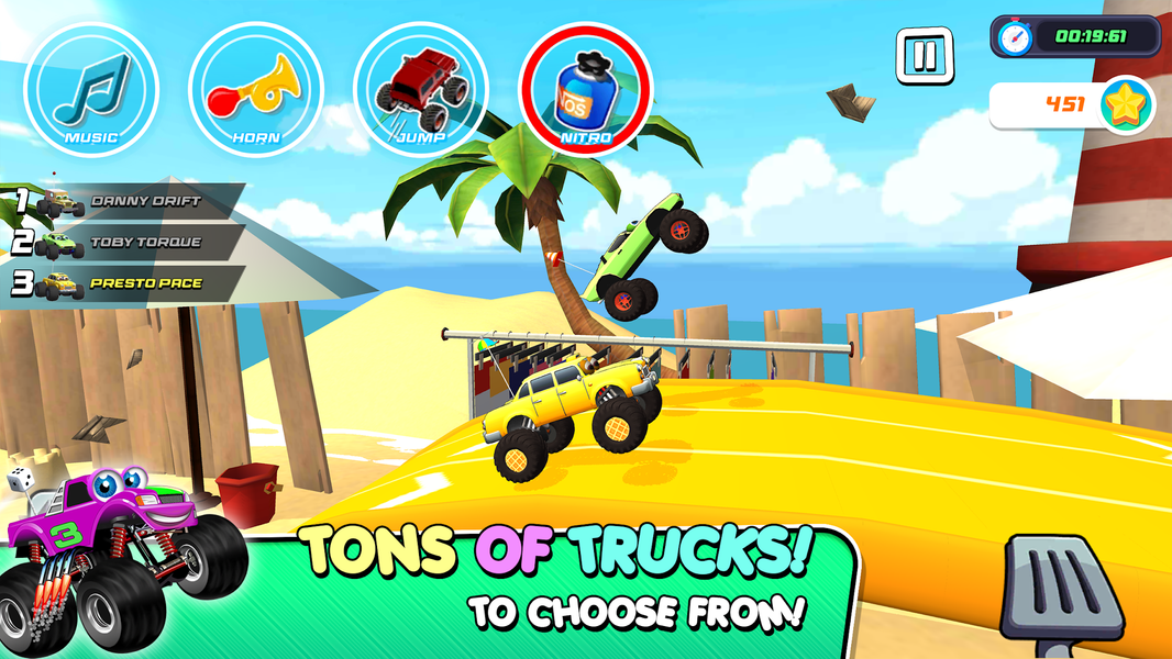 Monster Trucks Game for Kids 3 - Gameplay image of android game