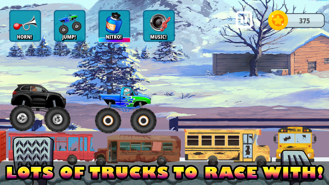 Monster Trucks Kids Hill Game - Gameplay image of android game