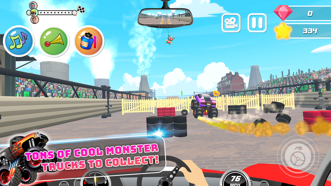 Monster Trucks Kids Race Game - Gameplay image of android game