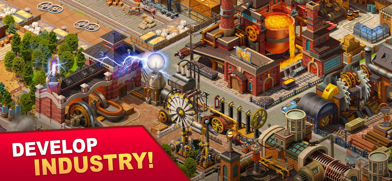 Steam City: Town building game - Gameplay image of android game
