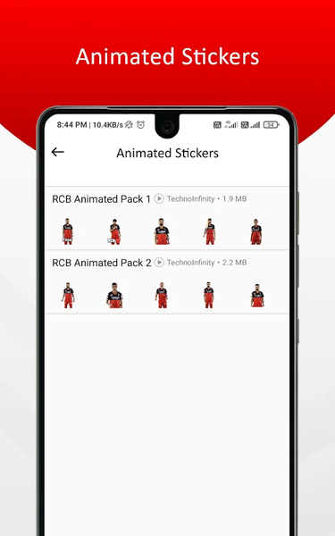 RCB Stickers & Animated Sticke - عکس برنامه موبایلی اندروید