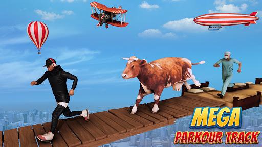 Stunt Cow 3d:Parkour Track Sim - عکس برنامه موبایلی اندروید