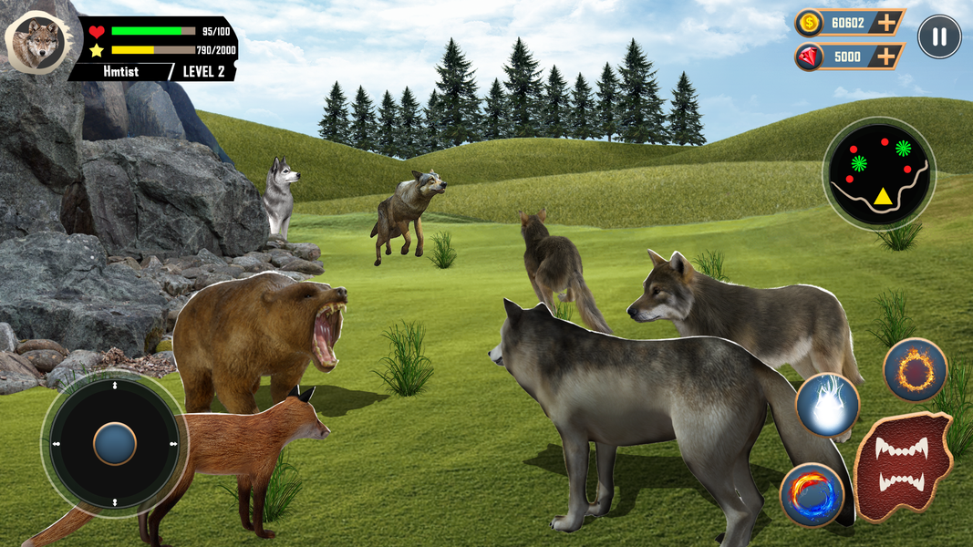 Wild Wolf Simulator Games ۳d - عکس بازی موبایلی اندروید