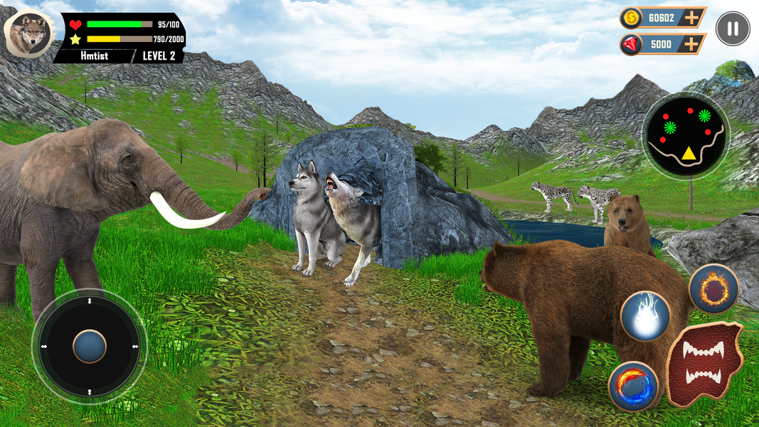Wild Wolf Simulator Games ۳d - عکس بازی موبایلی اندروید