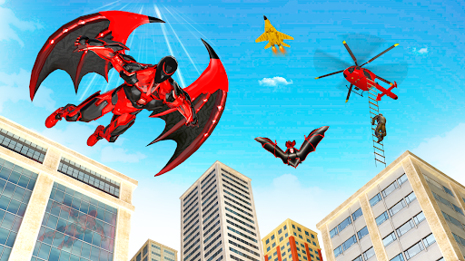 Flying Bat Robot Bike Game - Image screenshot of android app