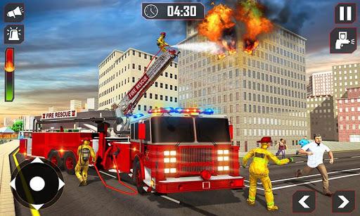 Firefighter Truck Driving Sim: Fire Truck Games - Gameplay image of android game