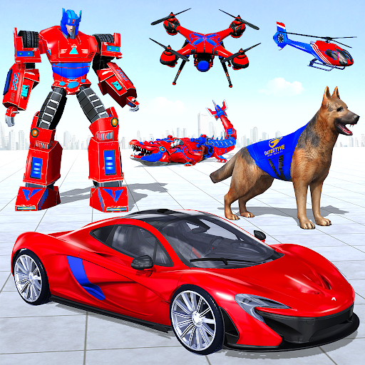 Police Dog Drone Robot Car - Gameplay image of android game