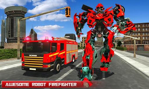 Fire Truck Robot Car Game - Gameplay image of android game