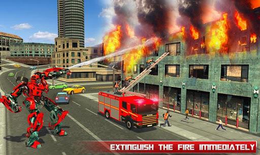 Fire Truck Robot Car Game - Gameplay image of android game