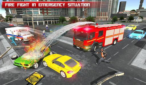 Fire Truck Robot Car Game - Gameplay image of android game