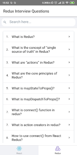 React Redux Interview Questions - عکس برنامه موبایلی اندروید