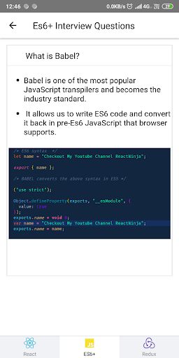 React Redux Interview Questions - عکس برنامه موبایلی اندروید