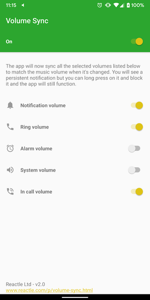 VolumeSync - Sync your volume - Image screenshot of android app