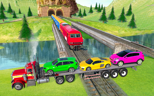 Crazy Car Transport Truck Game - Gameplay image of android game