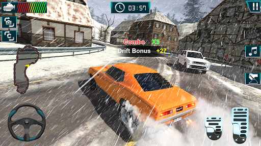 Snow Car Drift & Car Racing - Gameplay image of android game