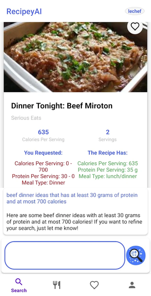 RecipeyAI - AI Recipe Search - Image screenshot of android app