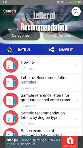 Letter of Recommendation Sample - عکس برنامه موبایلی اندروید