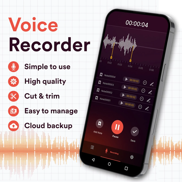 Voice Recorder, Voice Memos - عکس برنامه موبایلی اندروید