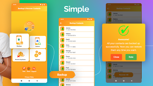 Recover Deleted Contacts - عکس برنامه موبایلی اندروید