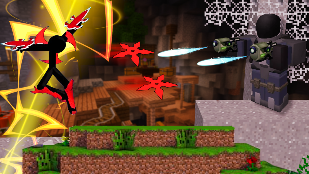 Stickman Craft Hero: 3D Run - Gameplay image of android game