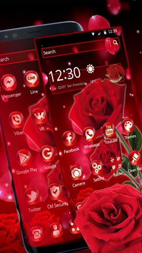 Red Rose Flowers Theme - Image screenshot of android app