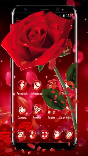 Red Rose Flowers Theme - Image screenshot of android app