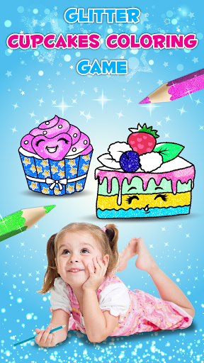 Cupcakes Coloring Book Glitter - Image screenshot of android app