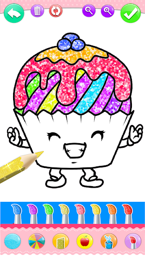 Cupcakes Coloring Book Glitter - Image screenshot of android app