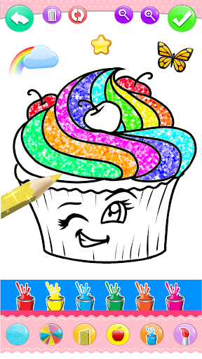 Cupcakes Coloring Book Glitter - Image screenshot of android app