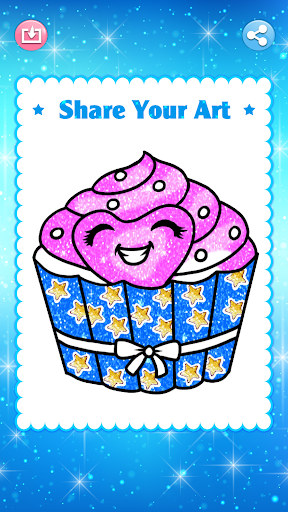 Cupcakes Coloring Book Glitter - Image screenshot of android app