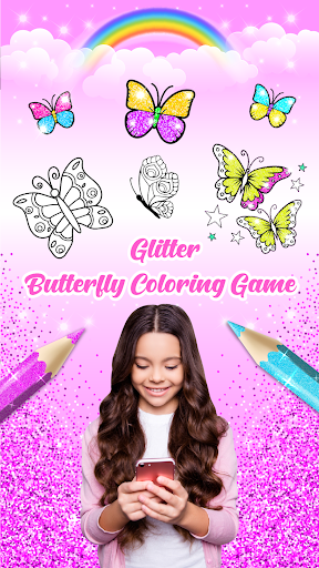Glitter Butterfly Coloring - L - Gameplay image of android game