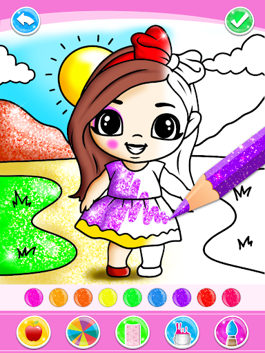 Doll dress Glitter Coloring Book Glitter - Image screenshot of android app