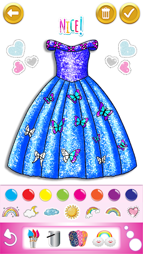 Glitter Dress Coloring Game - Image screenshot of android app