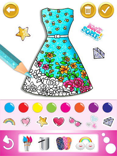 Glitter Dress Coloring Game - عکس برنامه موبایلی اندروید