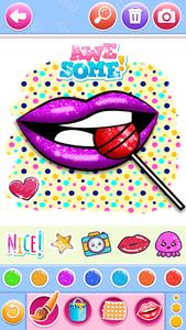 Glitter Lips with Makeup Brush Set coloring Game - عکس برنامه موبایلی اندروید