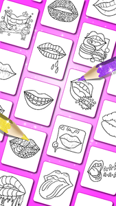 Glitter lips coloring game - عکس برنامه موبایلی اندروید
