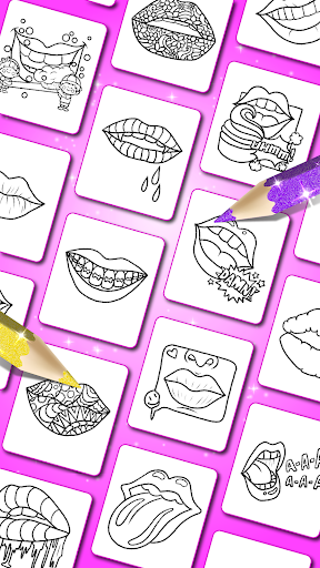 Glitter lips coloring game - عکس برنامه موبایلی اندروید