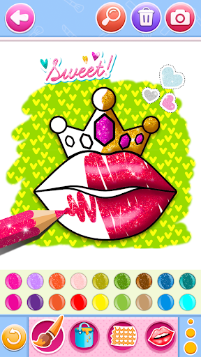Glitter lips coloring game - Image screenshot of android app