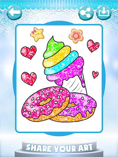 Glitter Ice Cream Coloring - Image screenshot of android app
