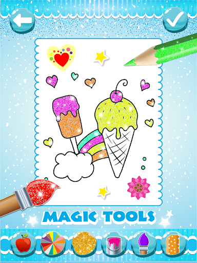 Glitter Ice Cream Coloring - Image screenshot of android app