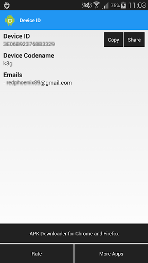 Device ID - Image screenshot of android app