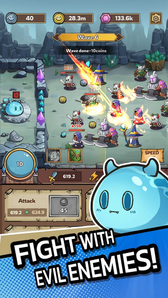 Slime Castle - Idle TD - Gameplay image of android game