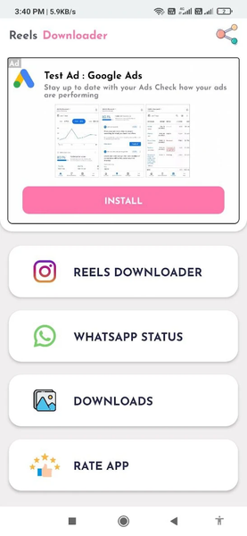 Reels video Downloader for Ig - Image screenshot of android app