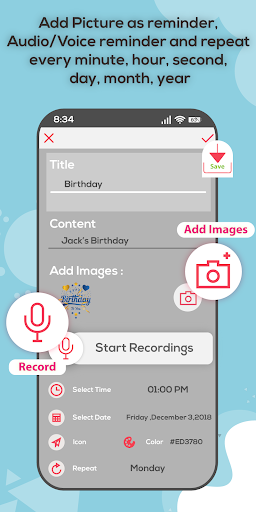 Reminder: Alarm & Notification - Image screenshot of android app
