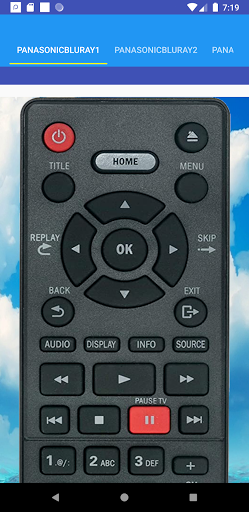 Panasonic Bluray Remote - Image screenshot of android app
