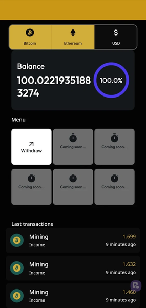 Cloud Crypto Miner: Earn BTC - عکس برنامه موبایلی اندروید