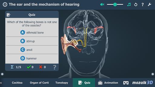 The mechanism of hearing educational VR 3D - عکس برنامه موبایلی اندروید